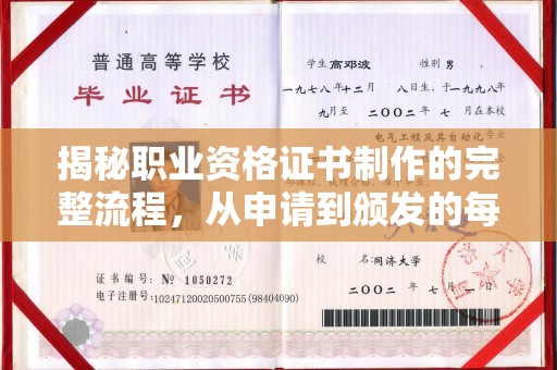 林芝揭秘职业资格证书制作的完整流程，从申请到颁发的每一步